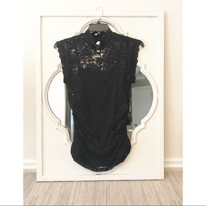 Black Lace Blouse Cottage Core